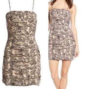J.O.A. Bodycon Animal Print Cinched Mini Dress Small